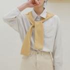 Striped Shirt With Cape Light Yellow - One Size