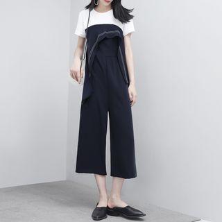Patchwork Cropped Jumper Pants