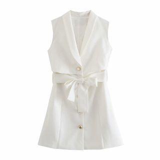Single Breasted Vest Dress