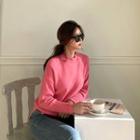 Mockneck Pinky Woolen Sweater Pink - One Size