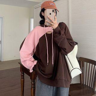 Two-tone Cutout Hoodie