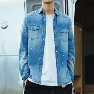 Painted Print Denim Shirt