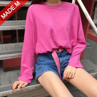 Round-neck Raglan-sleeve Long Sleeve T-shirt