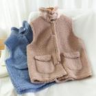 Fleece Stand-collar Button Vest