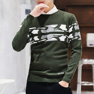 Long-sleeve Leopard Pattern Sweater
