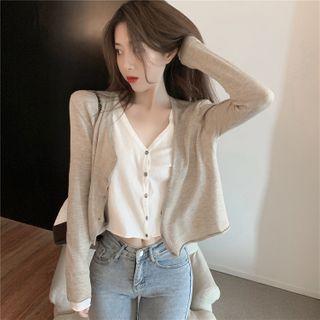 Mock Two Piece Long-sleeve Knit Top