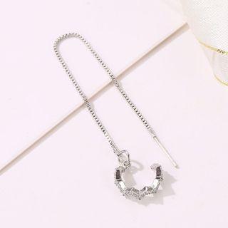 Rhinestone Dangle Earring 1 Pcs - 3433 - 01 - Platinum -