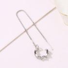 Rhinestone Dangle Earring 1 Pcs - 3433 - 01 - Platinum -