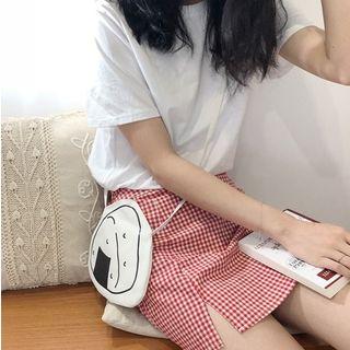 Printed Canvas Mini Cross Bag Onigiri - One Size