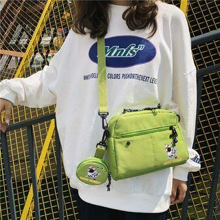 Set: Printed Lightweight Crossbody Bag + Pouch