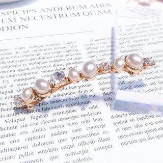 Faux Pearl Rhinestone Hair Clip As Shown In Figure - One Size