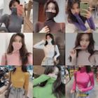 High-neck Slim-fit Knit Top In 11 Colors