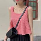 Sleeveless Frill Trim Cropped Top / Cropped Harem Pants