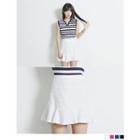 Ruffle-hem Dip-back Skirt