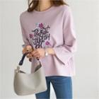 Sequined Embroidered Loose-fit Sweatshirt