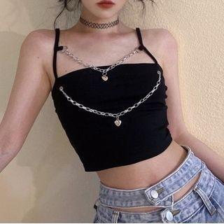 Chain Detail Cropped Camisole Top