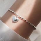 Alloy Heart Bracelet 1 Piece - Silver - One Size