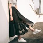High Waist Midi Skirt Black - One Size