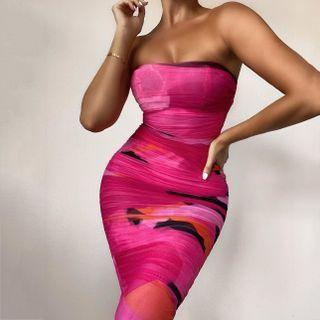 Print Midi Tube Dress