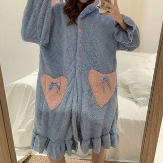 Rabbit Ear Accent Hooded Fleece Sleep Robe