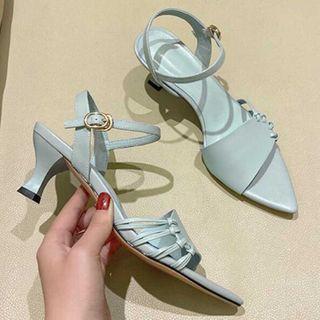 Ankle-strap Pointy-toe High-heel Sandals