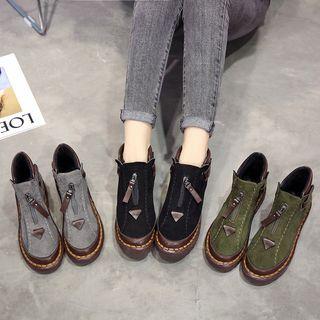 Platform Zip-detail Ankle Boots
