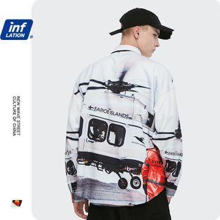 Helicopter-print Loose Shirt