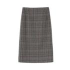 Plaid Slit Skirt
