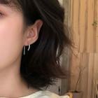 Rhinestone Hook Earring 1 Pair - Silver - One Size