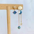 Non-matching Alloy Planet Moon & Star Fringed Earring 01# - 925 Silver - One Size