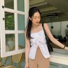 Spaghetti-strap Ruche Top