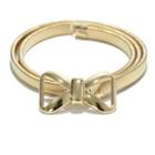 Bow Buckled Metal Slim Belt Gold - One Size