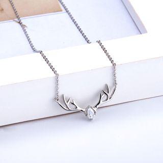 Rhinestone Antlers Necklace