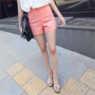 Zip-side Flat-front Shorts