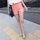 Zip-side Flat-front Shorts