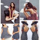 Cap-sleeve Floral Backless A-line Dress