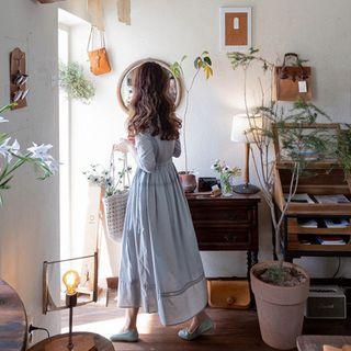 Drawcord-waist Cotton Maxi Dress