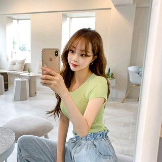 Slim-fit Rib-knit Crop Top