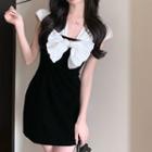Wide Strap Bow Sheath Dress