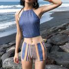 Set: Striped Tankini + Pants