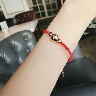 Pig Bead String Bracelet Rose Gold - One Size