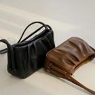Double-strap Pleated Baguette Bag