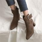 Big-buckle Ankle Boots