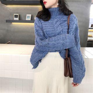Turtleneck Sweater / Midi A-line Skirt / Set