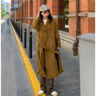 Plain Loose-fit Trench Coat - 2 Colors
