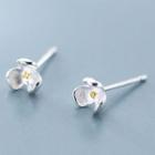 925 Sterling Silver Flower Stud Earring 1 Pair - S925 Silver - One Size