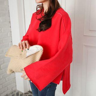 Slit-side Dip-back Sweatshirt