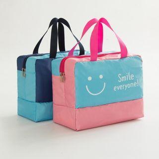 Smiley Color Block Beach Bag