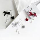Bow & Heart Non-matching Drop Earring