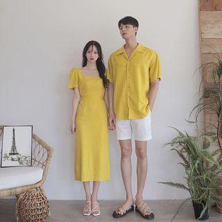 Couple Matching Short-sleeve Shirt / Shorts / Midi Dress / Set